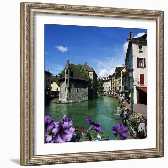 Canal and Palais De L`Ile, Annecy, Lake Annecy, Rhone Alpes, France, Europe-Stuart Black-Framed Photographic Print