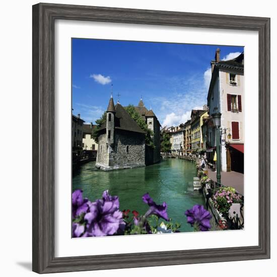 Canal and Palais De L`Ile, Annecy, Lake Annecy, Rhone Alpes, France, Europe-Stuart Black-Framed Photographic Print