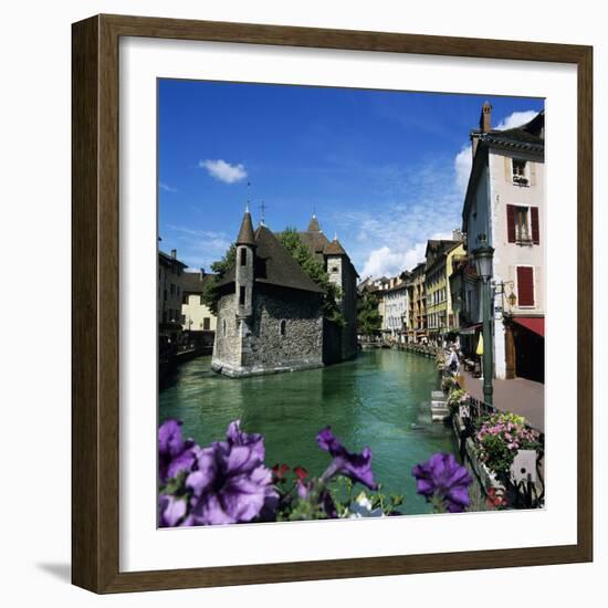 Canal and Palais De L`Ile, Annecy, Lake Annecy, Rhone Alpes, France, Europe-Stuart Black-Framed Photographic Print