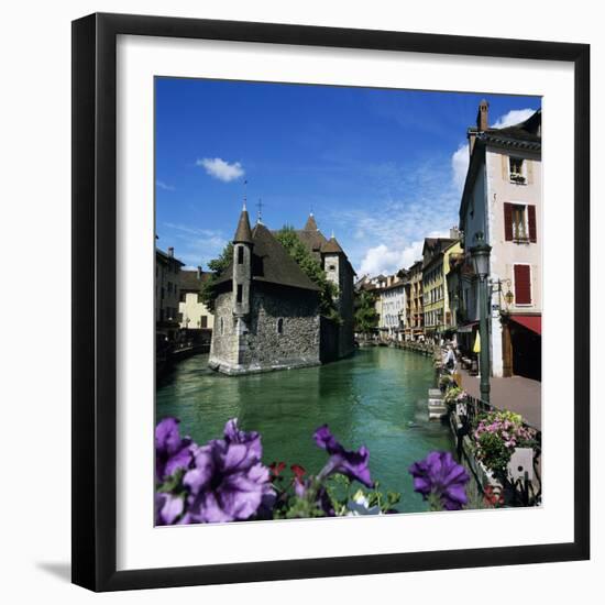 Canal and Palais De L`Ile, Annecy, Lake Annecy, Rhone Alpes, France, Europe-Stuart Black-Framed Photographic Print