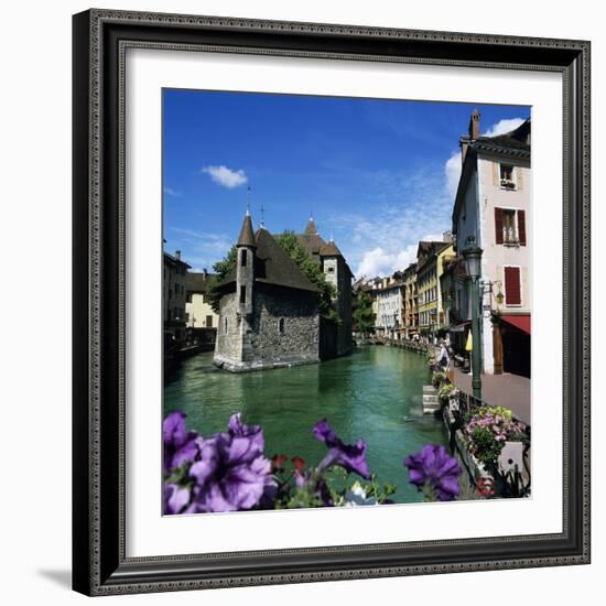 Canal and Palais De L`Ile, Annecy, Lake Annecy, Rhone Alpes, France, Europe-Stuart Black-Framed Photographic Print