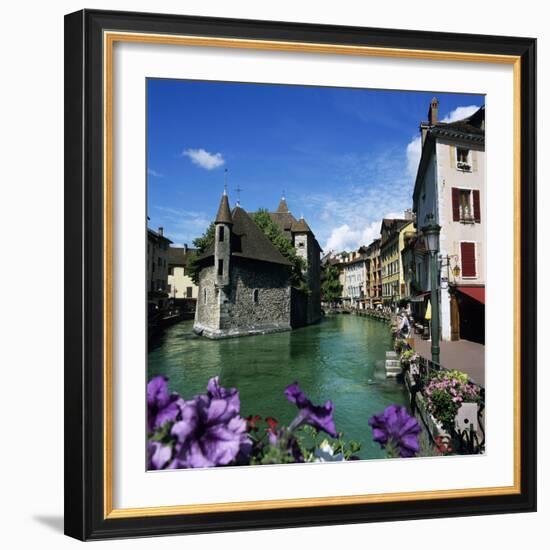 Canal and Palais De L`Ile, Annecy, Lake Annecy, Rhone Alpes, France, Europe-Stuart Black-Framed Photographic Print