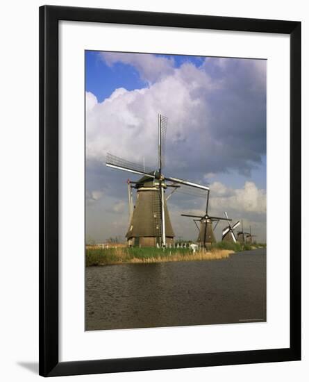 Canal and Windmills at Kinderdijk, Unesco World Heritage Site, Holland-Gavin Hellier-Framed Photographic Print