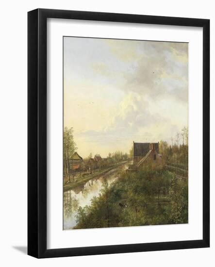 Canal at Graveland-Pieter Gerardus van Os-Framed Art Print