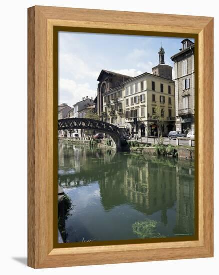 Canal at Porta Ticinese, Naviglio Grande, Milan, Lombardy, Italy-Sheila Terry-Framed Premier Image Canvas