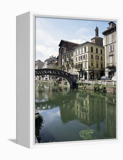 Canal at Porta Ticinese, Naviglio Grande, Milan, Lombardy, Italy-Sheila Terry-Framed Premier Image Canvas