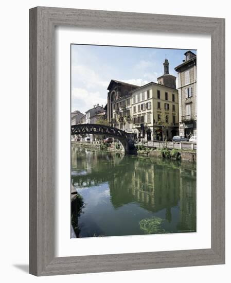 Canal at Porta Ticinese, Naviglio Grande, Milan, Lombardy, Italy-Sheila Terry-Framed Photographic Print