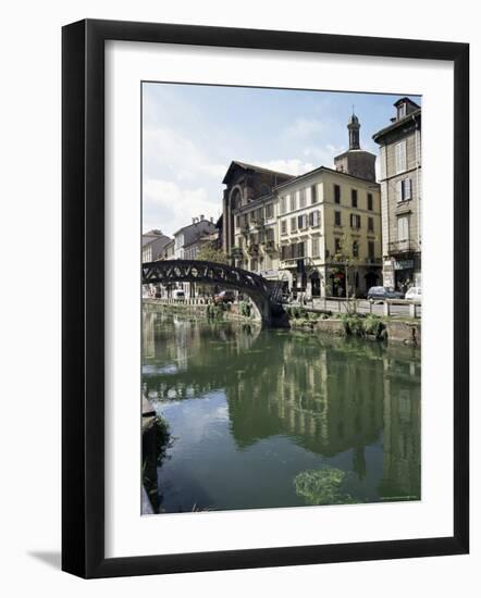 Canal at Porta Ticinese, Naviglio Grande, Milan, Lombardy, Italy-Sheila Terry-Framed Photographic Print