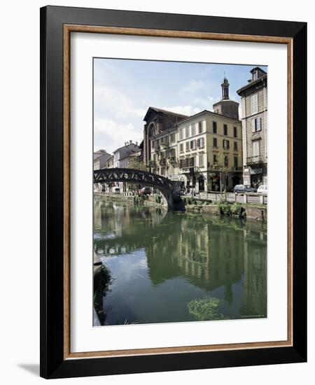 Canal at Porta Ticinese, Naviglio Grande, Milan, Lombardy, Italy-Sheila Terry-Framed Photographic Print