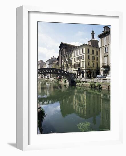 Canal at Porta Ticinese, Naviglio Grande, Milan, Lombardy, Italy-Sheila Terry-Framed Photographic Print