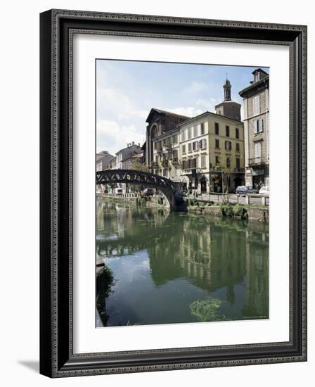 Canal at Porta Ticinese, Naviglio Grande, Milan, Lombardy, Italy-Sheila Terry-Framed Photographic Print