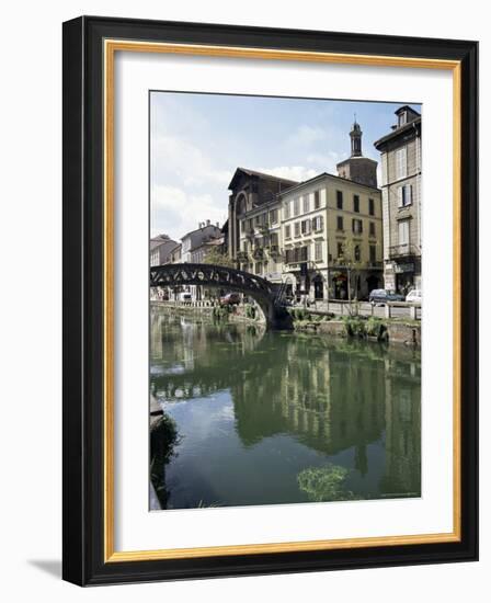 Canal at Porta Ticinese, Naviglio Grande, Milan, Lombardy, Italy-Sheila Terry-Framed Photographic Print