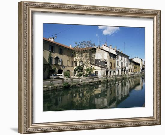 Canal at Porta Ticinese, Naviglio Grande, Milan, Lombardy, Italy-Sheila Terry-Framed Photographic Print