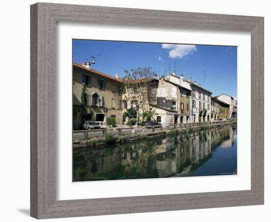 Canal at Porta Ticinese, Naviglio Grande, Milan, Lombardy, Italy-Sheila Terry-Framed Photographic Print