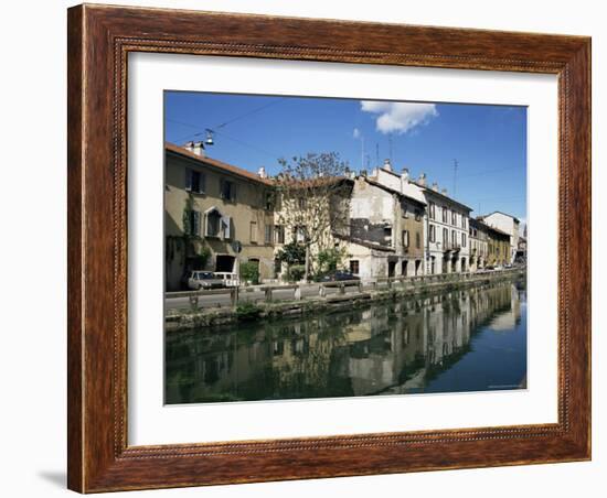 Canal at Porta Ticinese, Naviglio Grande, Milan, Lombardy, Italy-Sheila Terry-Framed Photographic Print