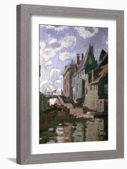 Canal at Zaandam, Detail, 1871-Claude Monet-Framed Giclee Print