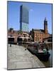 Canal Boat at Castlefield with the Beetham Tower in the Background, Manchester, England, UK-Richardson Peter-Mounted Photographic Print