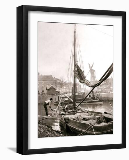 Canal Boat, Rotterdam, 1898-James Batkin-Framed Photographic Print