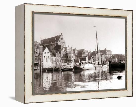 Canal Boats, Dordrecht, Netherlands, 1898-James Batkin-Framed Premier Image Canvas