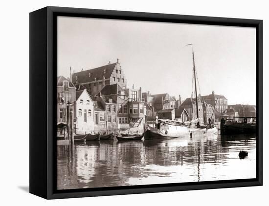 Canal Boats, Dordrecht, Netherlands, 1898-James Batkin-Framed Premier Image Canvas