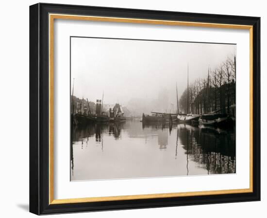 Canal Boats, Dordrecht, Netherlands, 1898-James Batkin-Framed Photographic Print