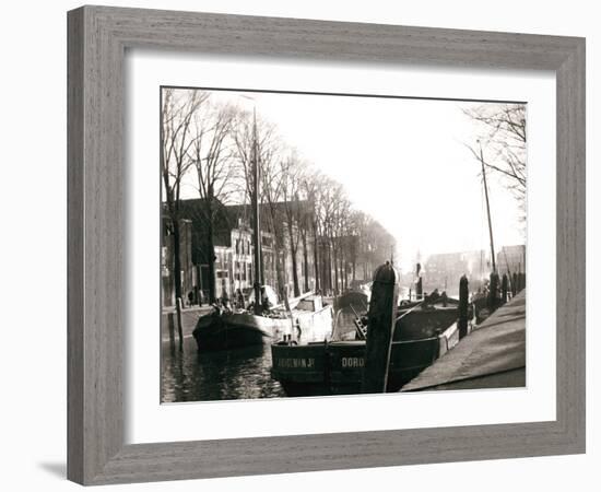 Canal Boats, Dordrecht, Netherlands, 1898-James Batkin-Framed Photographic Print