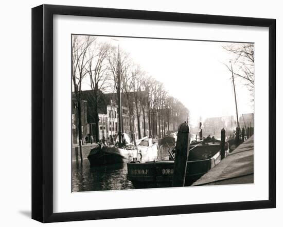 Canal Boats, Dordrecht, Netherlands, 1898-James Batkin-Framed Photographic Print