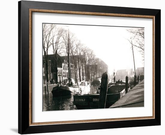 Canal Boats, Dordrecht, Netherlands, 1898-James Batkin-Framed Photographic Print