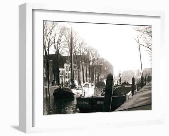Canal Boats, Dordrecht, Netherlands, 1898-James Batkin-Framed Photographic Print