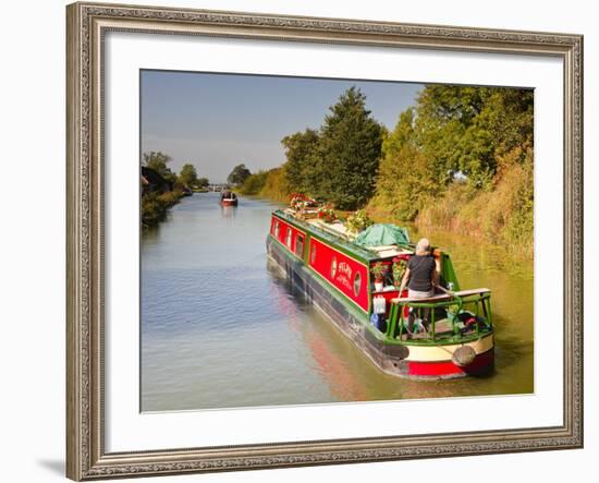 Canal Boats Idling their Way Down the Kennet and Avon Canal, Wiltshire, England, United Kingdom, Eu-Julian Elliott-Framed Photographic Print