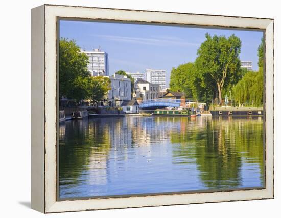 Canal Boats, Little Venice, Maida Vale, London, England-Jane Sweeney-Framed Premier Image Canvas