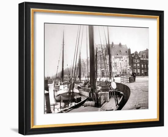 Canal Boats, Rotterdam, 1898-James Batkin-Framed Photographic Print