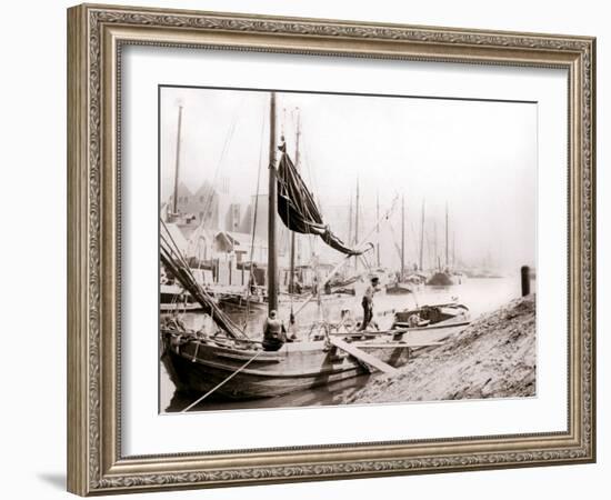 Canal Boats, Rotterdam, 1898-James Batkin-Framed Photographic Print