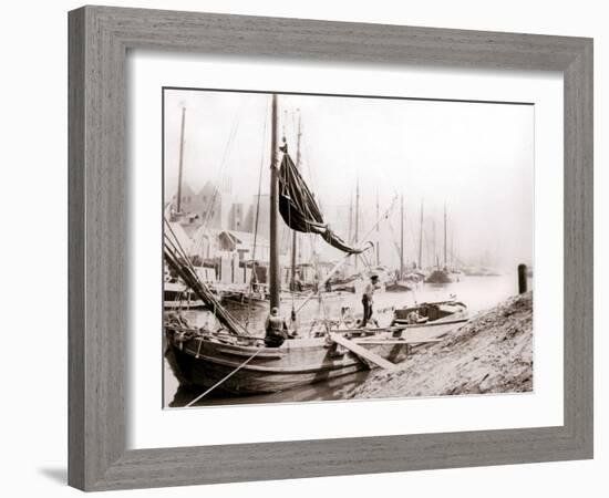 Canal Boats, Rotterdam, 1898-James Batkin-Framed Photographic Print