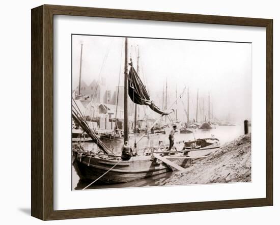 Canal Boats, Rotterdam, 1898-James Batkin-Framed Photographic Print