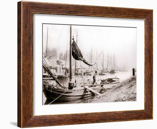 Canal Boats, Rotterdam, 1898-James Batkin-Framed Photographic Print