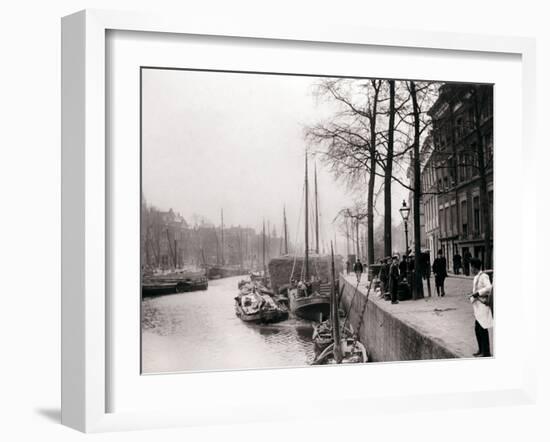 Canal Boats, Rotterdam, 1898-James Batkin-Framed Photographic Print