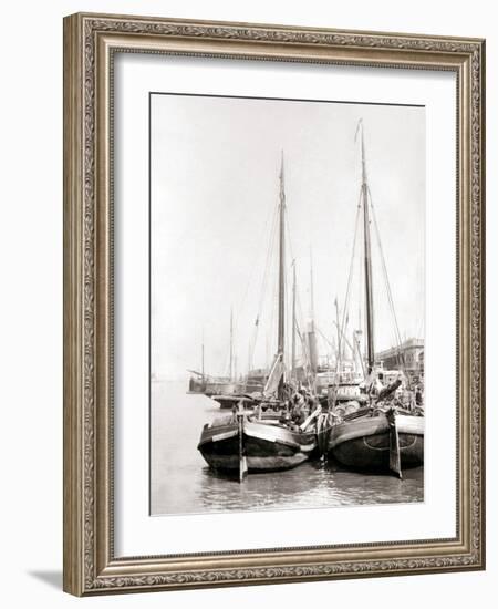 Canal Boats, Rotterdam, 1898-James Batkin-Framed Photographic Print