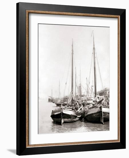 Canal Boats, Rotterdam, 1898-James Batkin-Framed Photographic Print