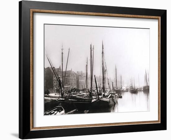 Canal Boats, Rotterdam, 1898-James Batkin-Framed Photographic Print