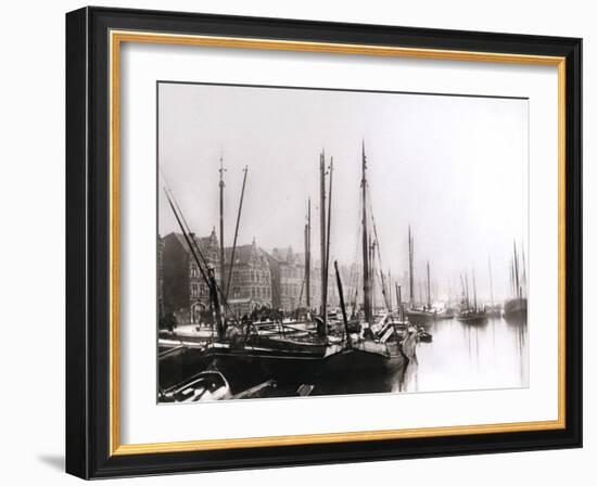 Canal Boats, Rotterdam, 1898-James Batkin-Framed Photographic Print