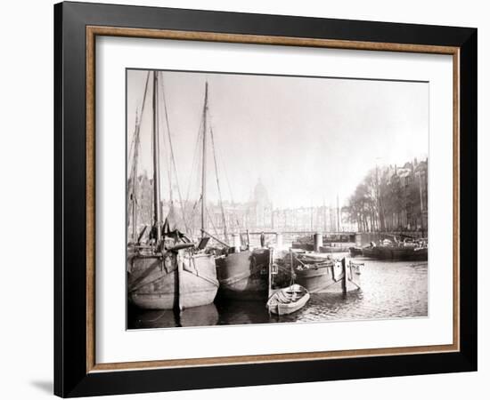 Canal Boats, Rotterdam, 1898-James Batkin-Framed Photographic Print