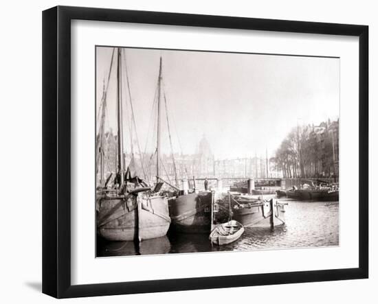 Canal Boats, Rotterdam, 1898-James Batkin-Framed Photographic Print