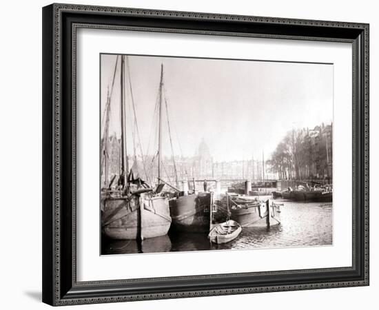 Canal Boats, Rotterdam, 1898-James Batkin-Framed Photographic Print