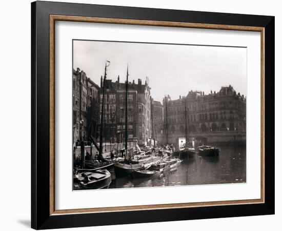 Canal Boats, Rotterdam, 1898-James Batkin-Framed Photographic Print