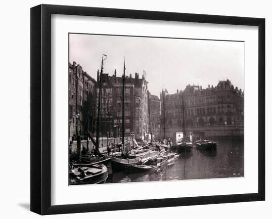 Canal Boats, Rotterdam, 1898-James Batkin-Framed Photographic Print