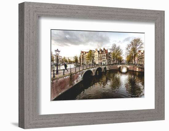 Canal Crossroads At Keizersgracht, Amsterdam, Netherlands.-Francesco Riccardo Iacomino-Framed Photographic Print