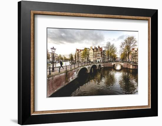 Canal Crossroads At Keizersgracht, Amsterdam, Netherlands.-Francesco Riccardo Iacomino-Framed Photographic Print