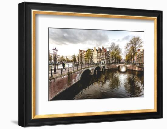 Canal Crossroads At Keizersgracht, Amsterdam, Netherlands.-Francesco Riccardo Iacomino-Framed Photographic Print