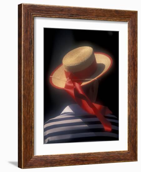 Canal Grande towards Santa Gondolier, Venice, Italy-Walter Bibikow-Framed Photographic Print